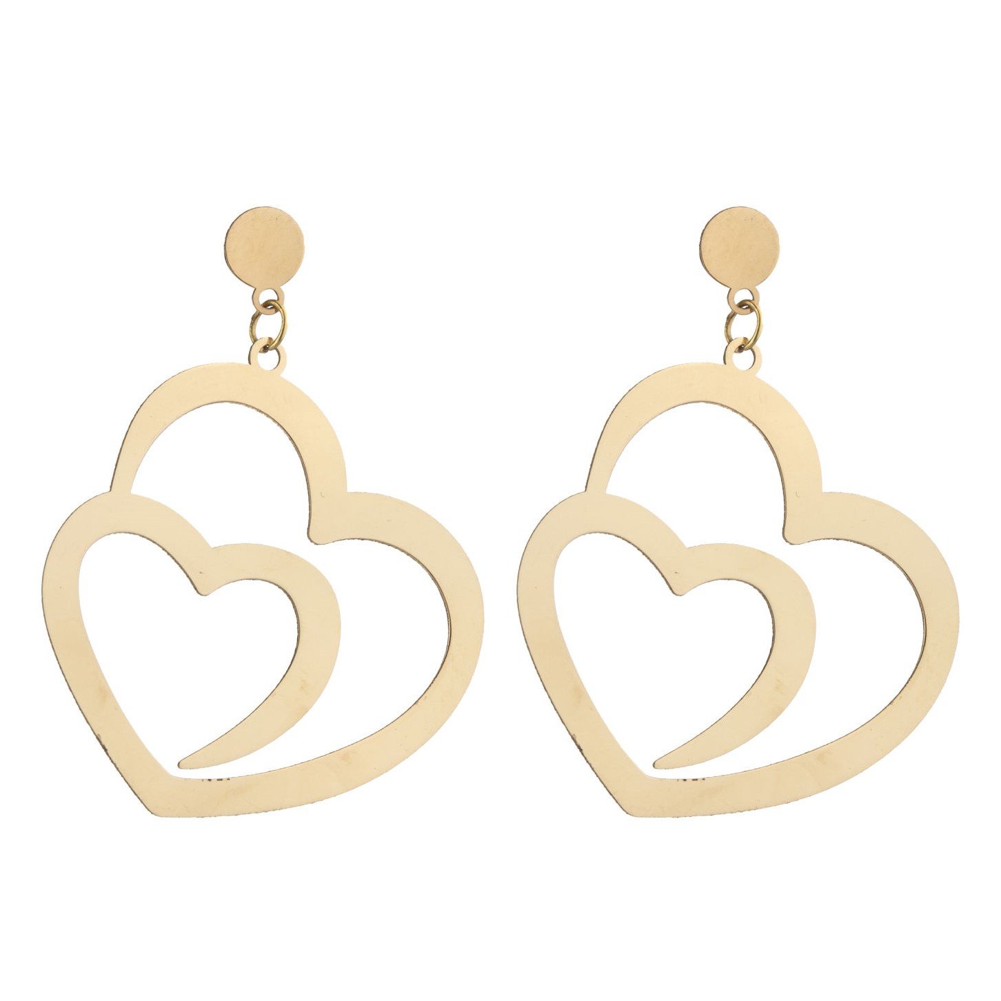 گوشواره طلا 18 عیار زنانه قیراط طرح قلب کد GH3971 — تصویر 1 از 4
