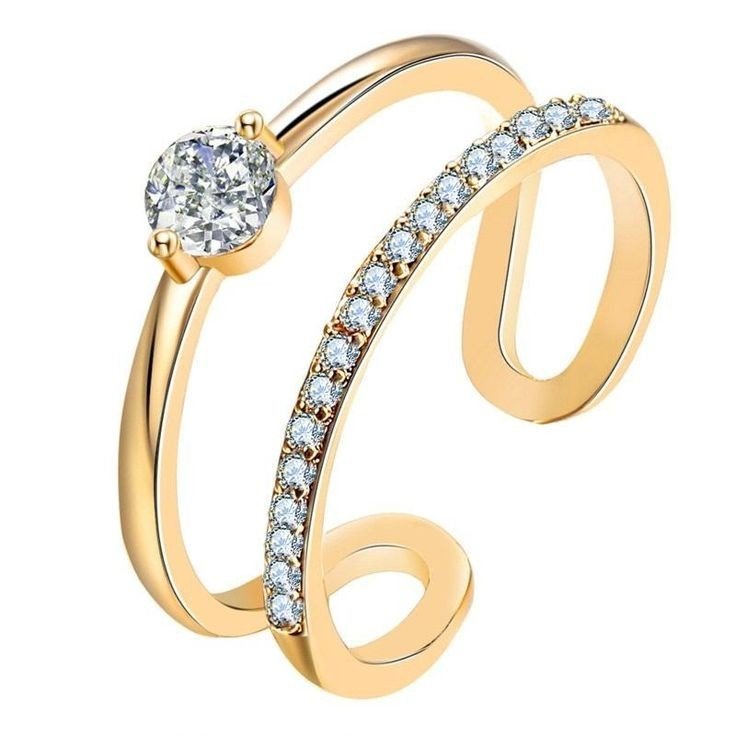 انگشتر طلا 18 عیار زنانه قیراط کد GH3161 — تصویر 2 از 3