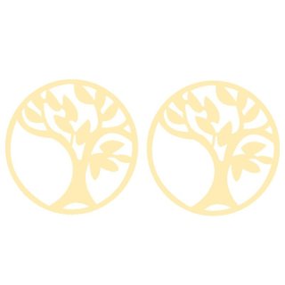 گوشواره طلا 18 عیار زنانه قیراط مدل درخت کد GH6261 — تصویر 2 از 3