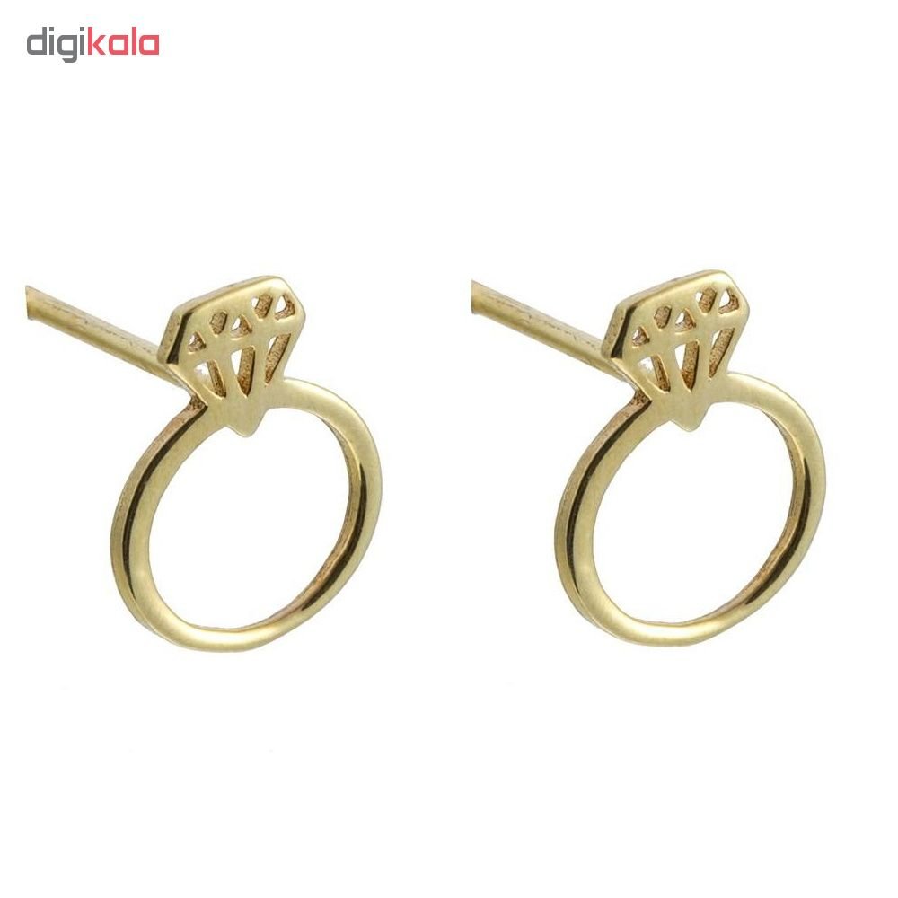گوشواره طلا 18 عیار زنانه زرلوکس طرح الماس کد zr41 — تصویر 3 از 4
