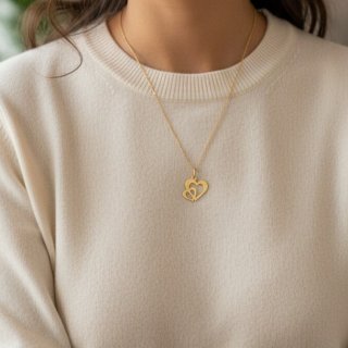 گردنبند طلا 18 عیار زنانه با زنجیر حلقه‌ای (فلامینگو) نیکان گلد مدل دو قلبی 333 — تصویر 4 از 4