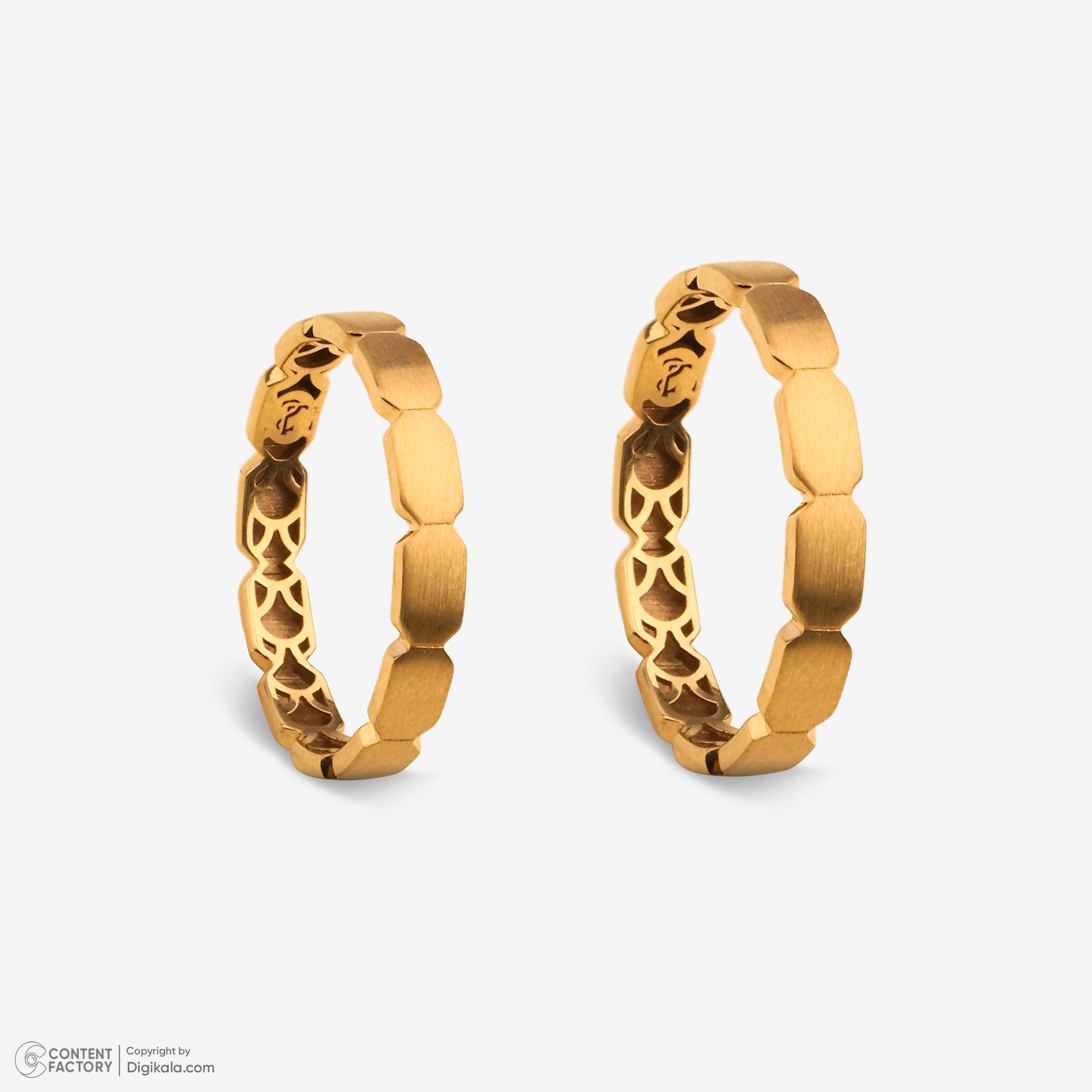 ست حلقه طلا 18 عیار زنانه و مردانه نیکان گلد مدل NK223 — تصویر 2 از 5