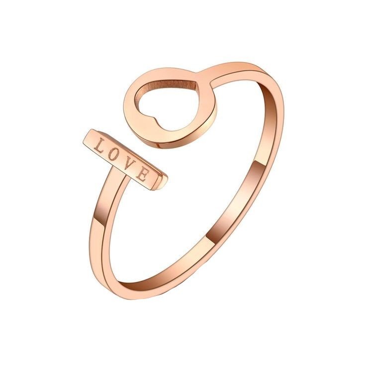 انگشتر طلا 18 عیار زنانه قیراط طرح Love کد GH3176 — تصویر 1 از 3