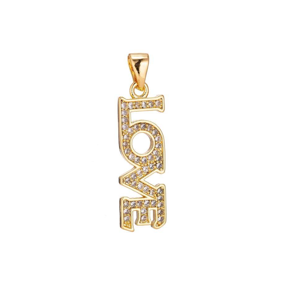 آویز گردنبند طلا 18 عیار زنانه قیراط طرح Love کد GH2832 — تصویر 2 از 4