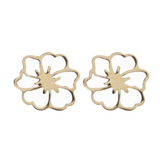 گوشواره طلا 18 عیار زنانه قیراط مدل گل کد GH6265 — تصویر 2 از 3