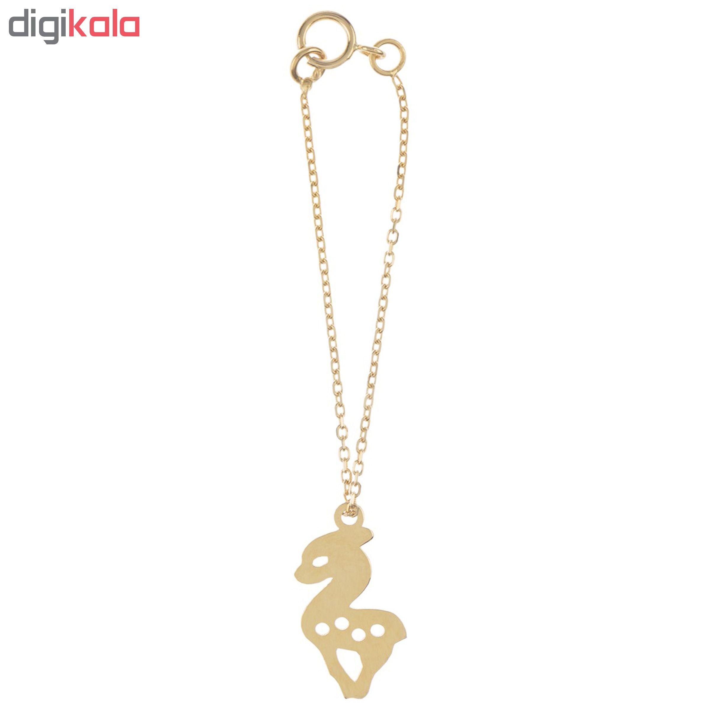 آویز ساعت طلا 18 عیار زنانه طرح آهو کد SG325 — تصویر 2 از 3