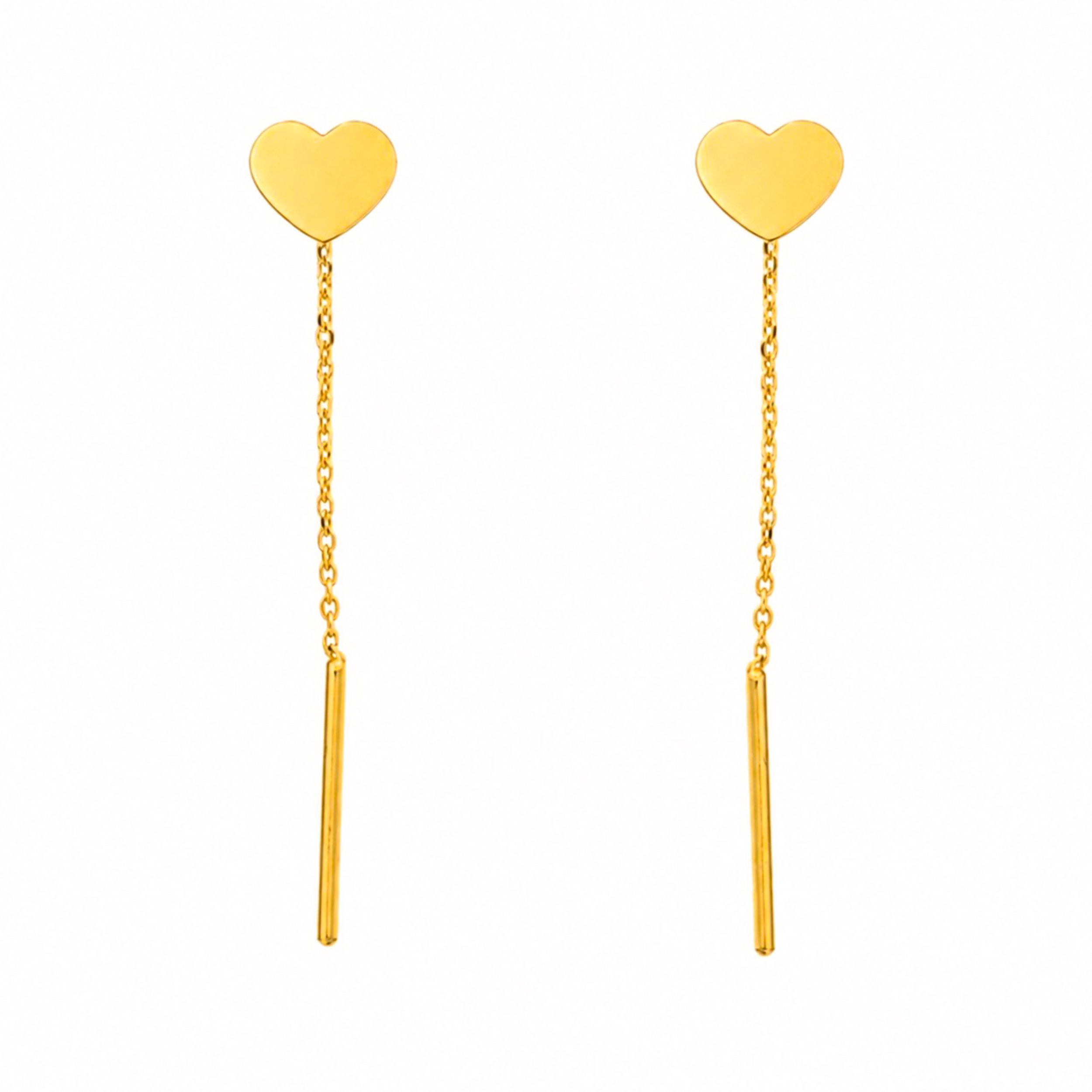 گوشواره بخیه‌ای طلا 18 عیار دخترانه نیکان گلد مدل NK223 — تصویر 1 از 2