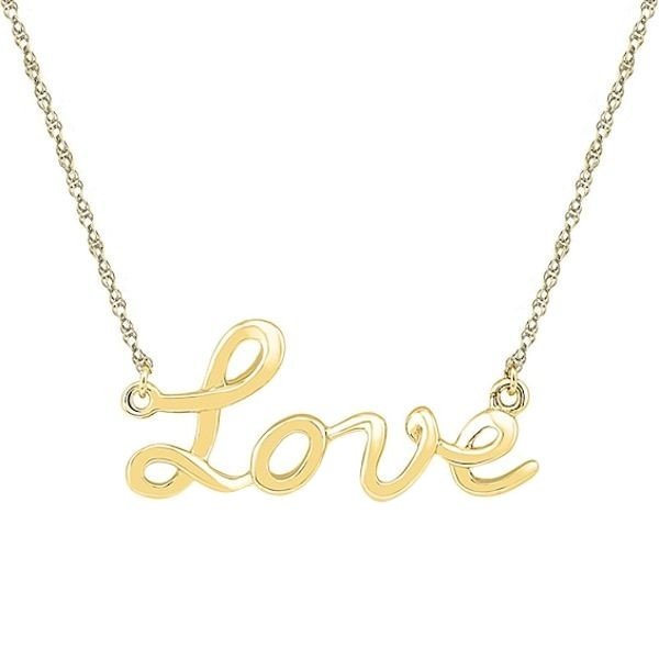 گردنبند طلا 18 عیار زنانه قیراط طرح Love کد GH5412 — تصویر 1 از 3