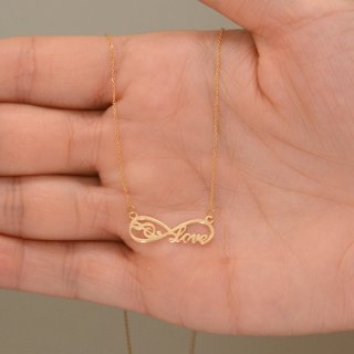 گردنبند طلا 18 عیار زنانه با زنجیر حلقه‌ای (فلامینگو) نیکان گلد مدل لاو نوت — تصویر 4 از 4