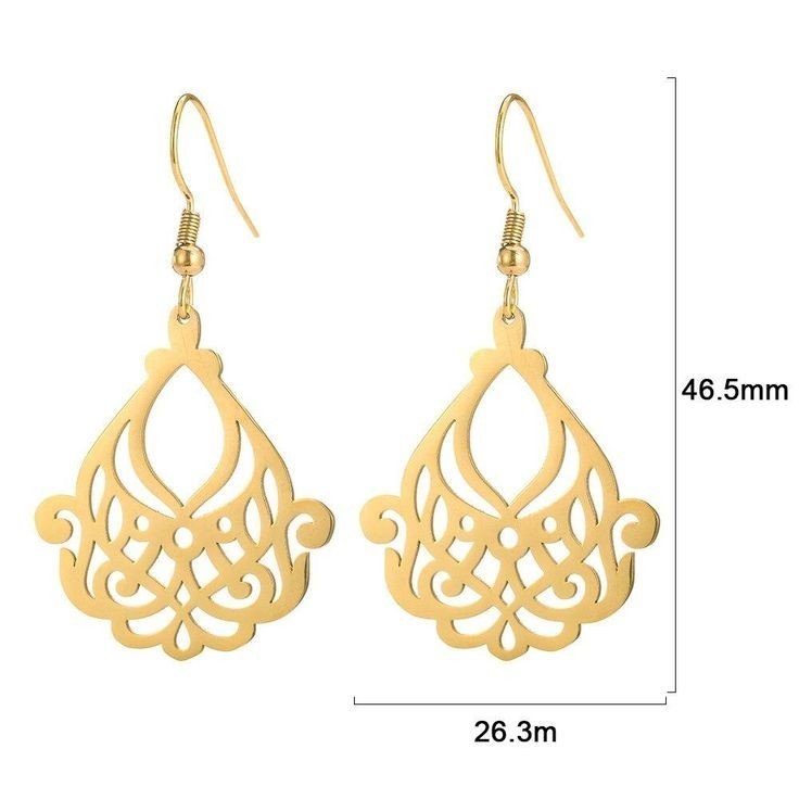 گوشواره طلا 18 عیار زنانه قیراط کد GH3674 — تصویر 3 از 4