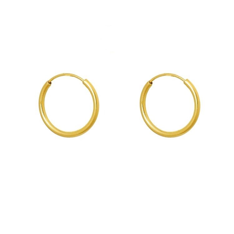 گوشواره حلقه‌ای طلا 18 عیار زنانه نیکان گلد مدل NK356 — تصویر 2 از 7
