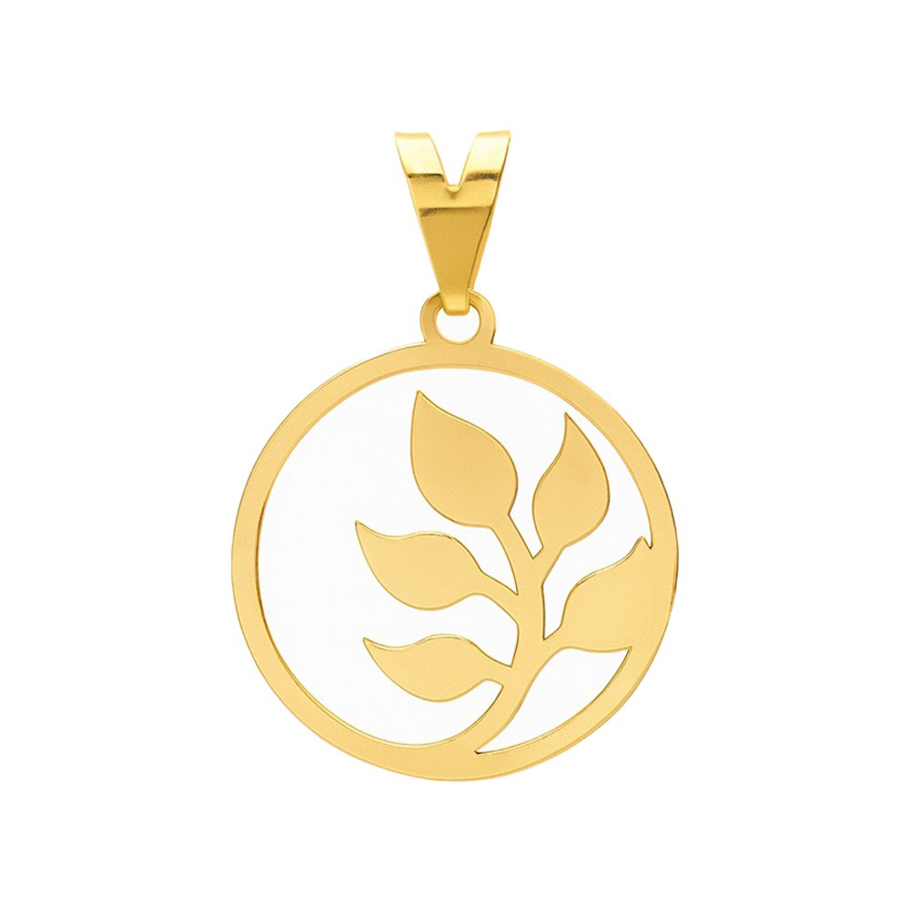 آویز گردنبند طلا 18 عیار بچگانه نیکان گلد طرح برگ کد 46345 — تصویر 1 از 2