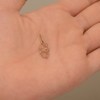 آویز گردنبند طلا 18 عیار دخترانه نیکان گلد طرح عروسکی — تصویر 3 از 3