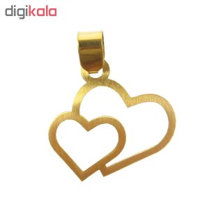 آویز گردنبند طلا 18عیار زنانه طرح دو قلب مدل SG035 — تصویر 2 از 2