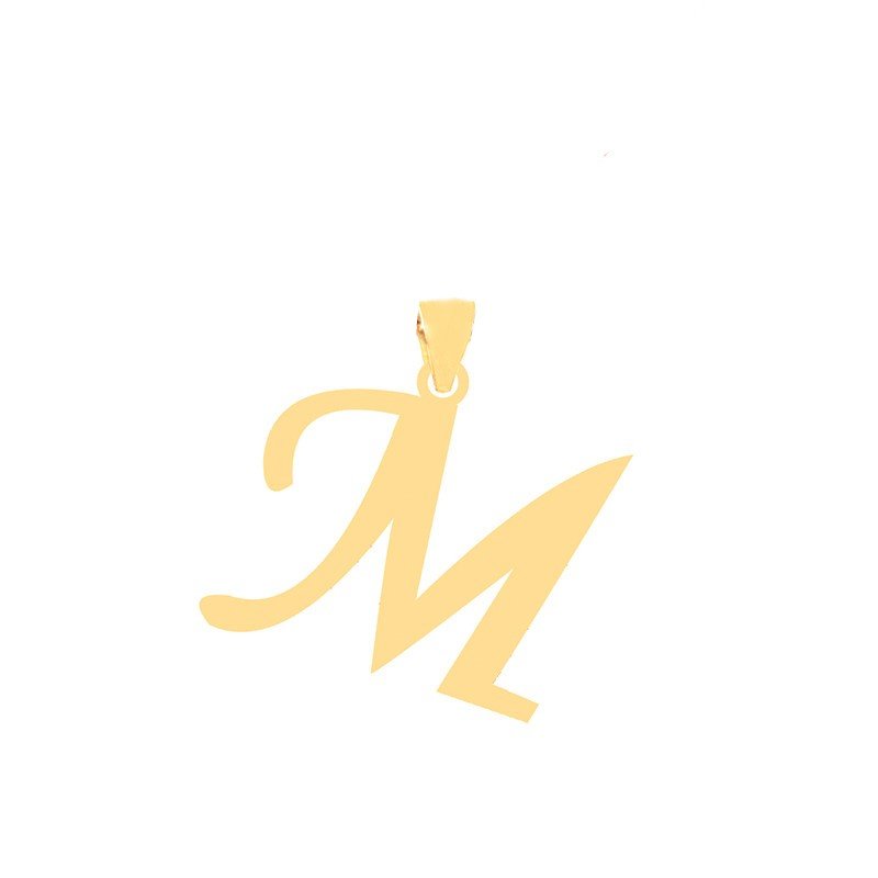 آویز گردنبند طلا 18 عیار زنانه قیراط طرح M کد GH6297 — تصویر 2 از 3