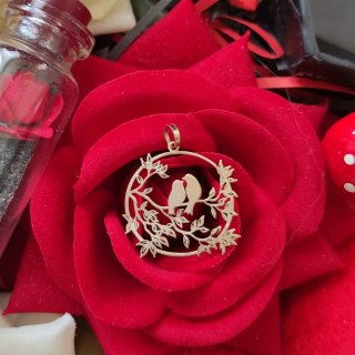 آویز گردنبند طلا 18 عیار زنانه مدل پرنده و شاخه — تصویر 3 از 3