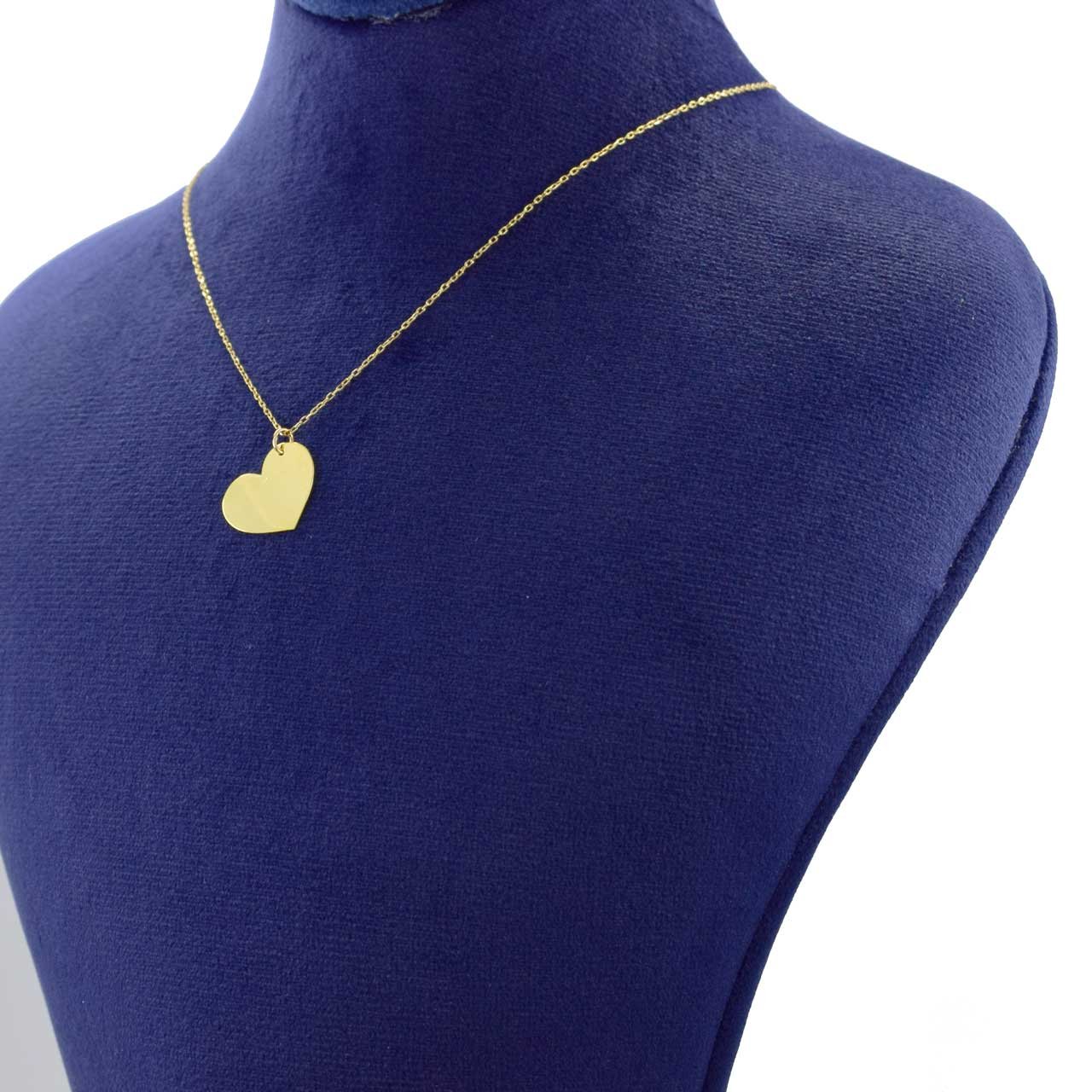 گردنبند طلا 18 عیار زنانه با زنجیر حلقه‌ای (فلامینگو) نیکان گلد مدل قلب — تصویر 3 از 5