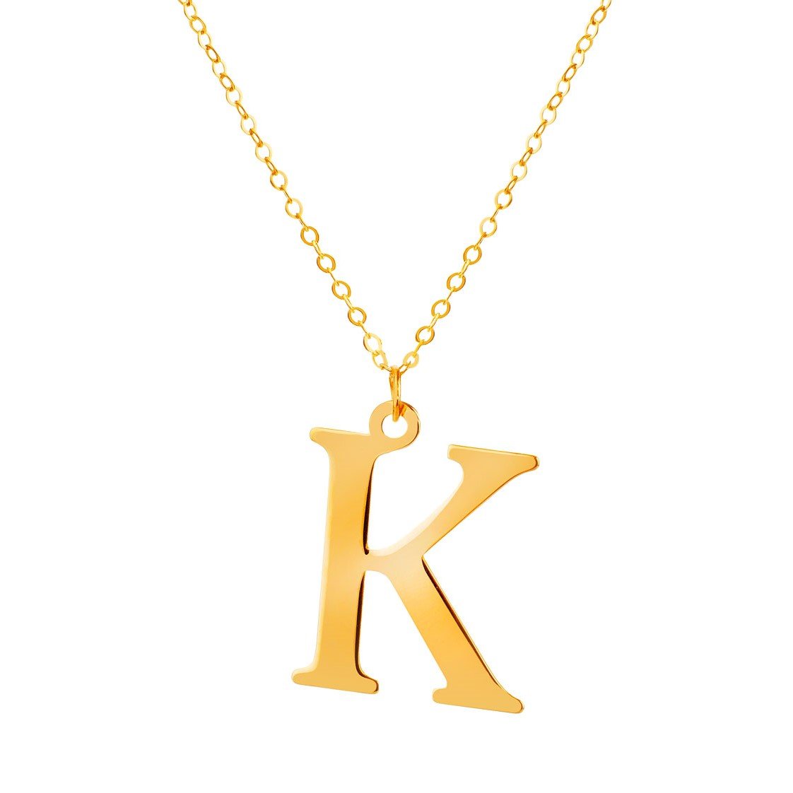 گردنبند طلا 18 عیار زنانه قیراط طرح K کد GH3342 — تصویر 2 از 4