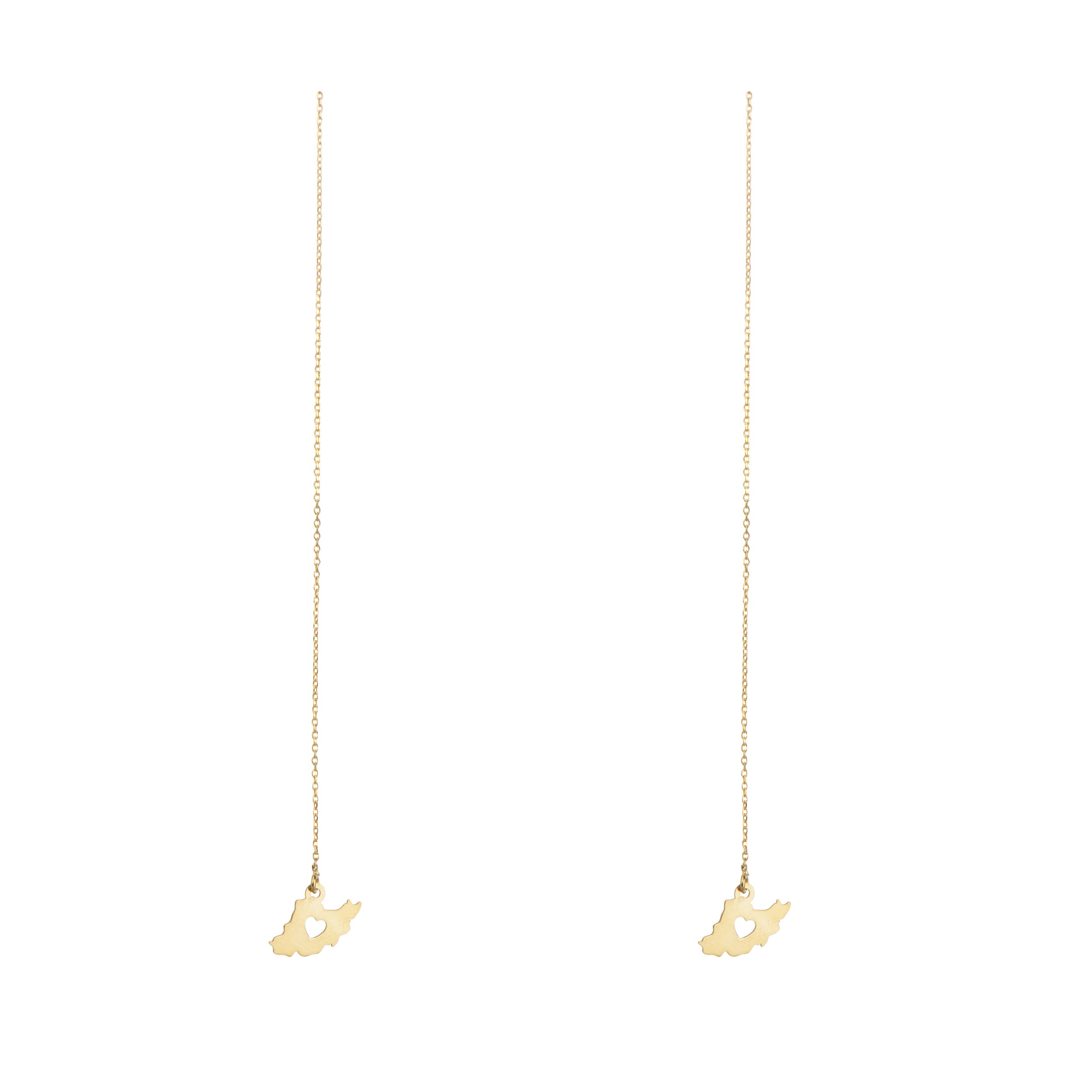 گوشواره طلا 18 عیار طرح ایران کد TG149 — تصویر 1 از 5