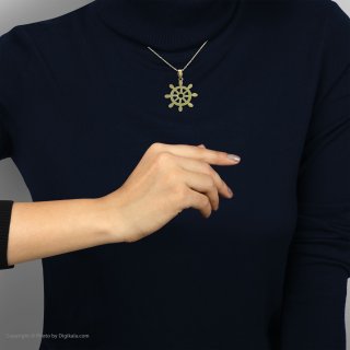 گردنبند طلا 18 عیار زنانه با زنجیر حلقه‌ای (فلامینگو) نیکان گلد مدل کشتی — تصویر 4 از 5