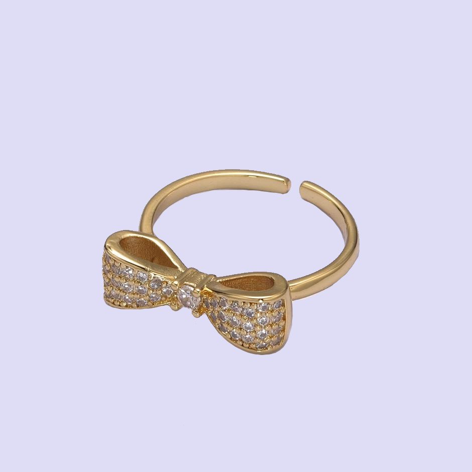انگشتر طلا 18 عیار زنانه قیراط طرح پاپیون کد GH2649 — تصویر 2 از 5