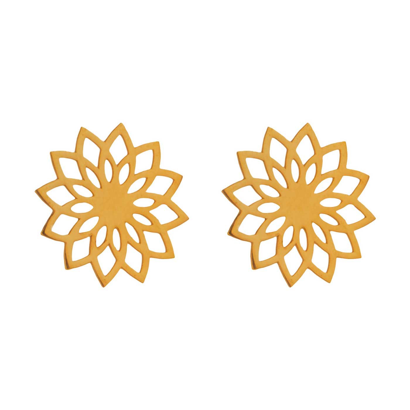 گوشواره میخی طلا 18 عیار زنانه نیکان گلد مدل گل — تصویر 1 از 5