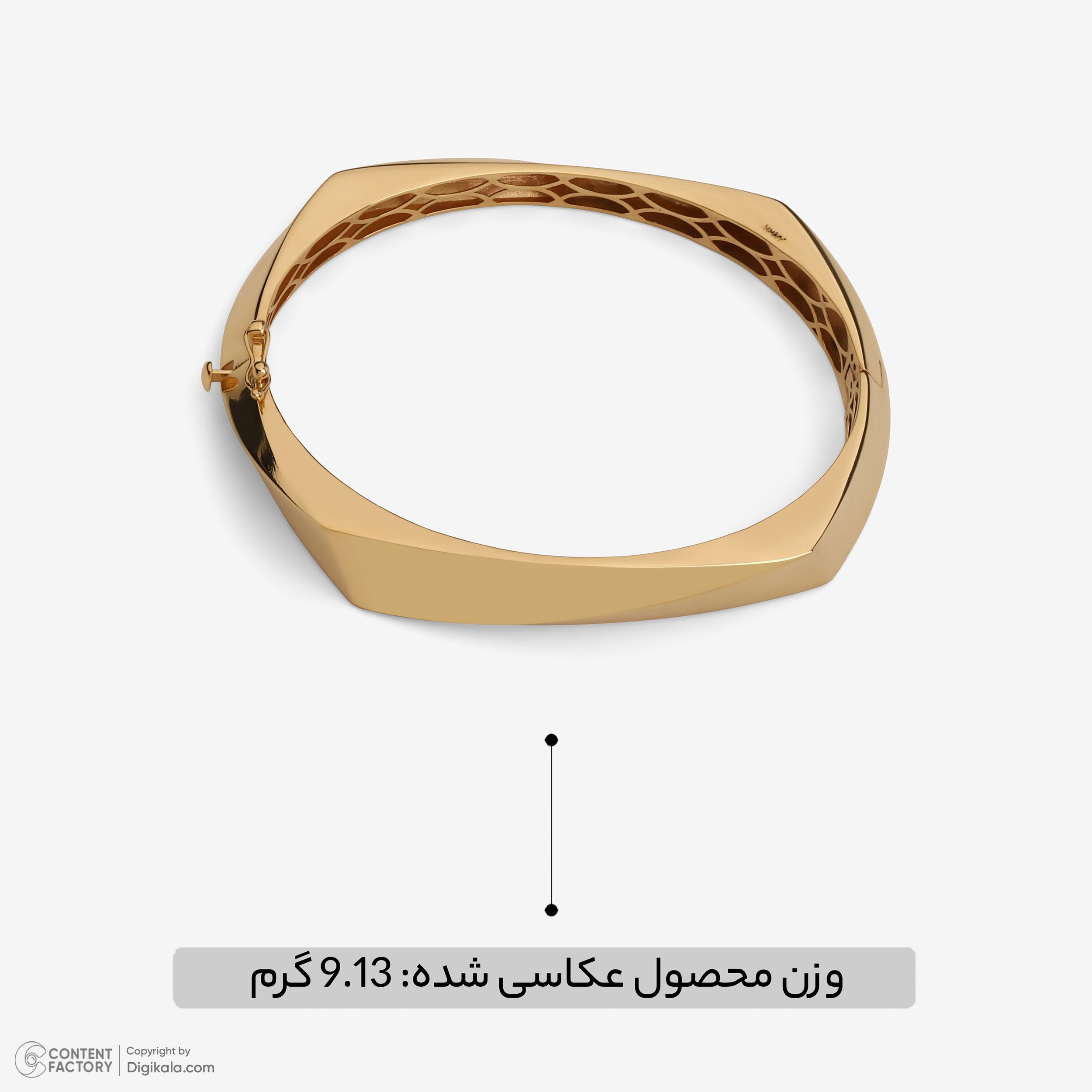 دستبند النگویی طلا کم اجرت 18 عیار زنانه نیکان گلد مدل اپل NK2026 — تصویر 5 از 8