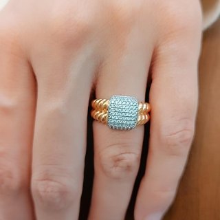 انگشتر طلا 18 عیار زنانه مدل C0051 — تصویر 2 از 2