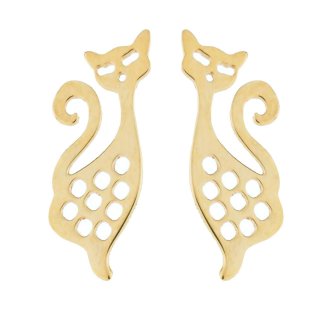 گوشواره طلا 18 عیار زنانه مدل گربه مدل P120 — تصویر 2 از 2