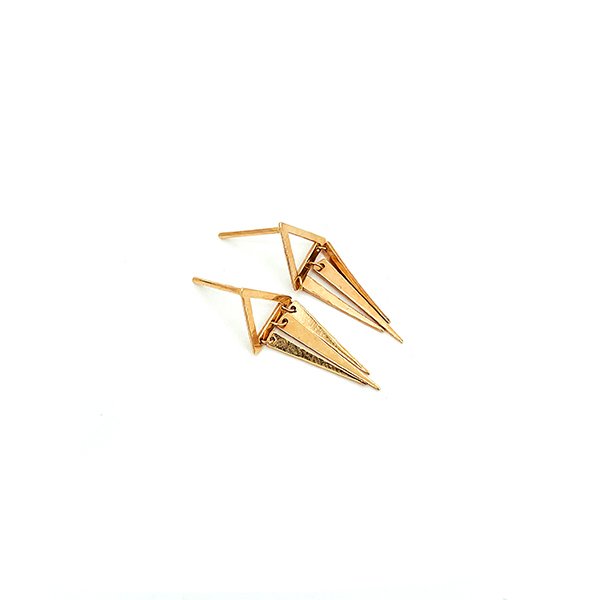 گوشواره طلا 18 عیار زنانه مدل مثلث کد Es1106 — تصویر 3 از 4
