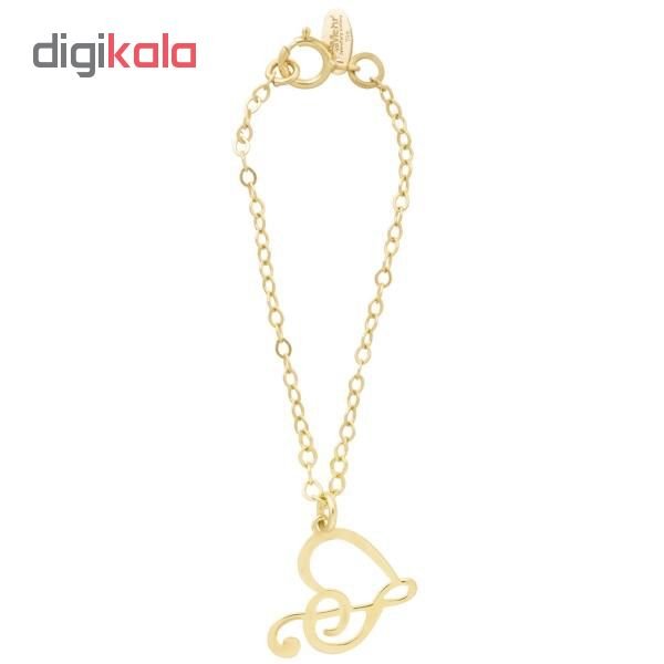 آویز ساعت طلا 18 عیار زنانه طرح قلب کد UW0010 — تصویر 2 از 3