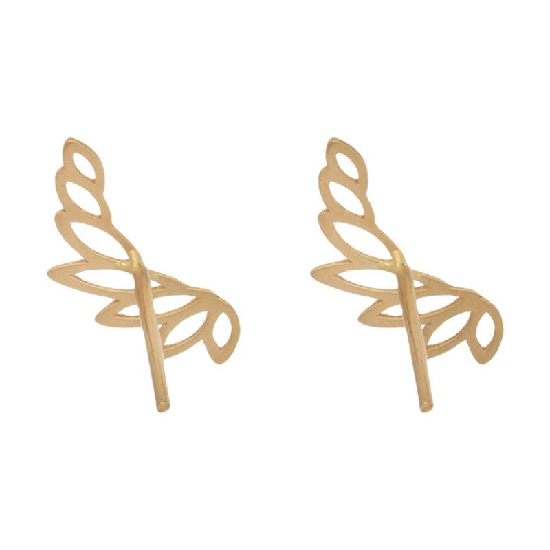 گوشواره طلا 18 عیار زنانه قیراط مدل برگ کد GH6258 — تصویر 3 از 4