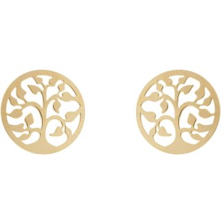 گوشواره میخی طلا 18 عیار زنانه نیکان گلد مدل درخت 799 — تصویر 1 از 2
