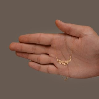 گردنبند طلا 18 عیار زنانه با زنجیر حلقه‌ای (فلامینگو) نیکان گلد مدل نوشته — تصویر 4 از 4