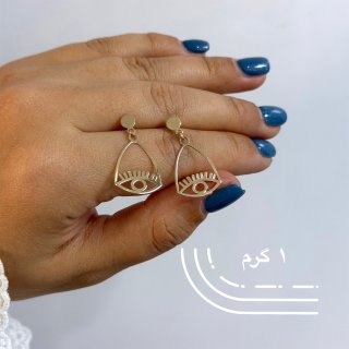 گوشواره میخی طلا 18 عیار زنانه نیکان گلد مدل چشم زخم 5688 — تصویر 4 از 5