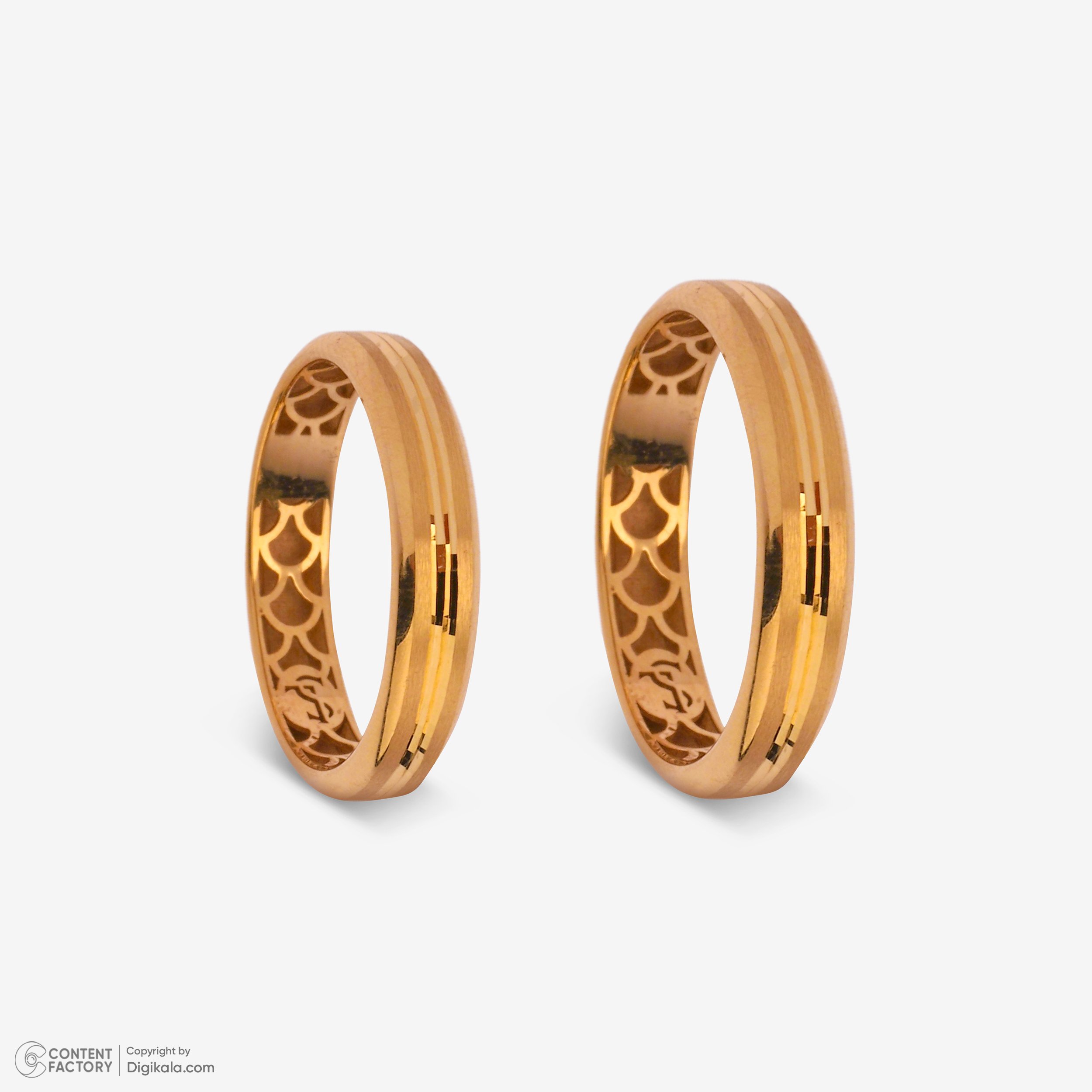 ست حلقه طلا 18 عیار زنانه و مردانه نیکان گلد مدل NK223 — تصویر 2 از 5