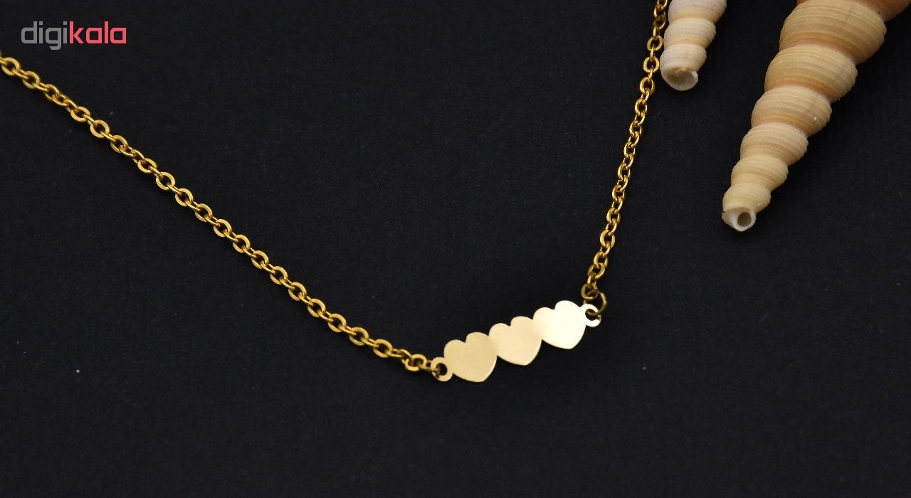 گردنبند طلا 18 عیار زنانه آرشا گالری طرح قلب کد 430A2489 — تصویر 4 از 5