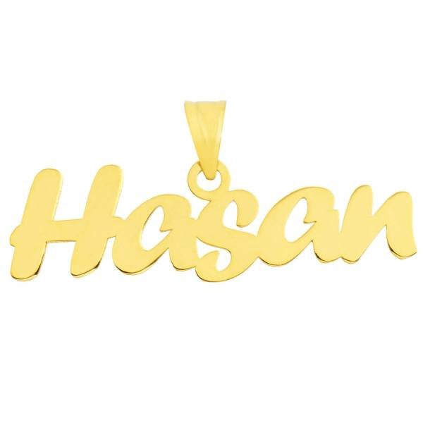 آویز گردنبند طلا 18 عیار زنانه طرح اسم حسن کد UN083 — تصویر 1 از 2