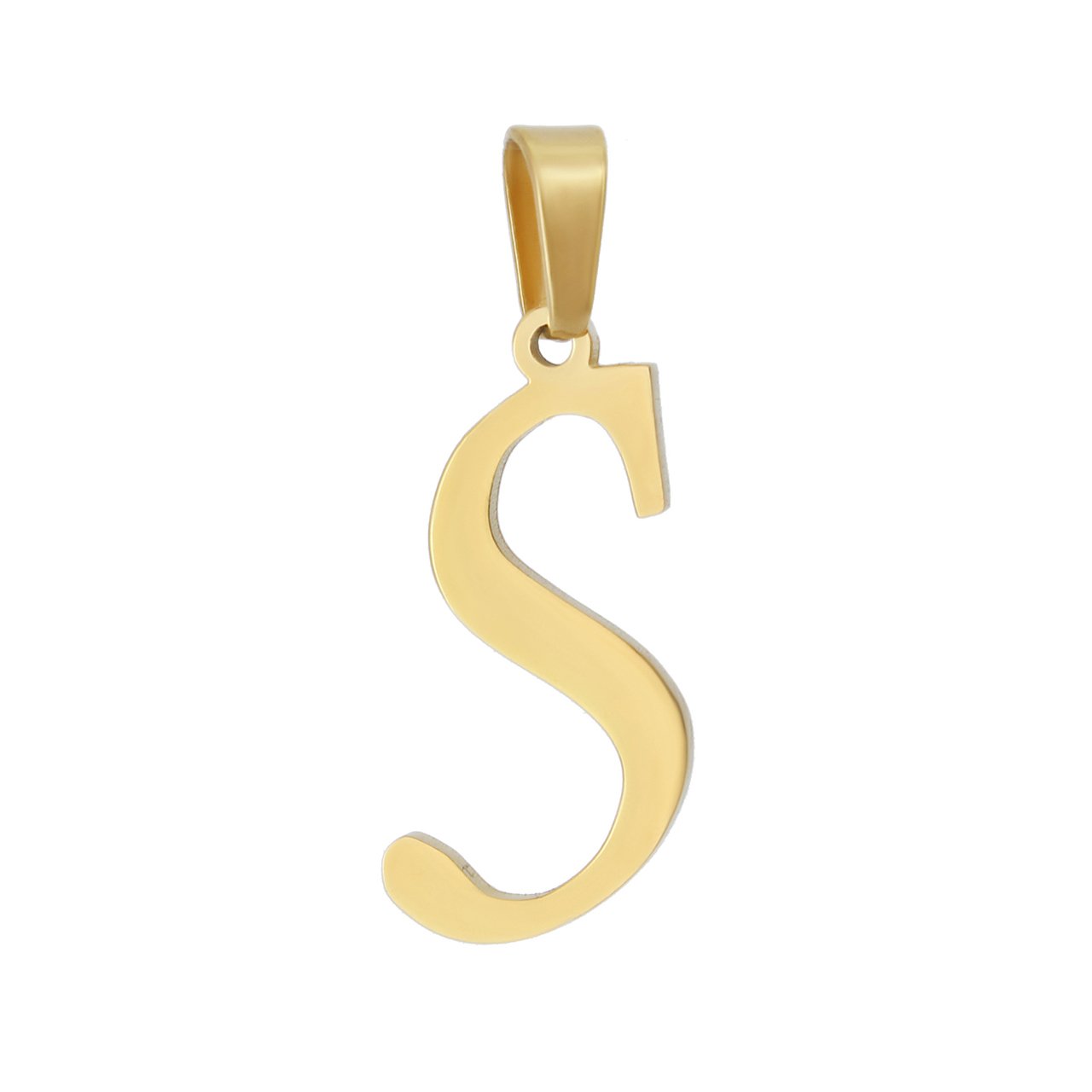 آویز گردنبند طلا 18 عیار جواهری میکا طرح S کد 0110006 — تصویر 1 از 4