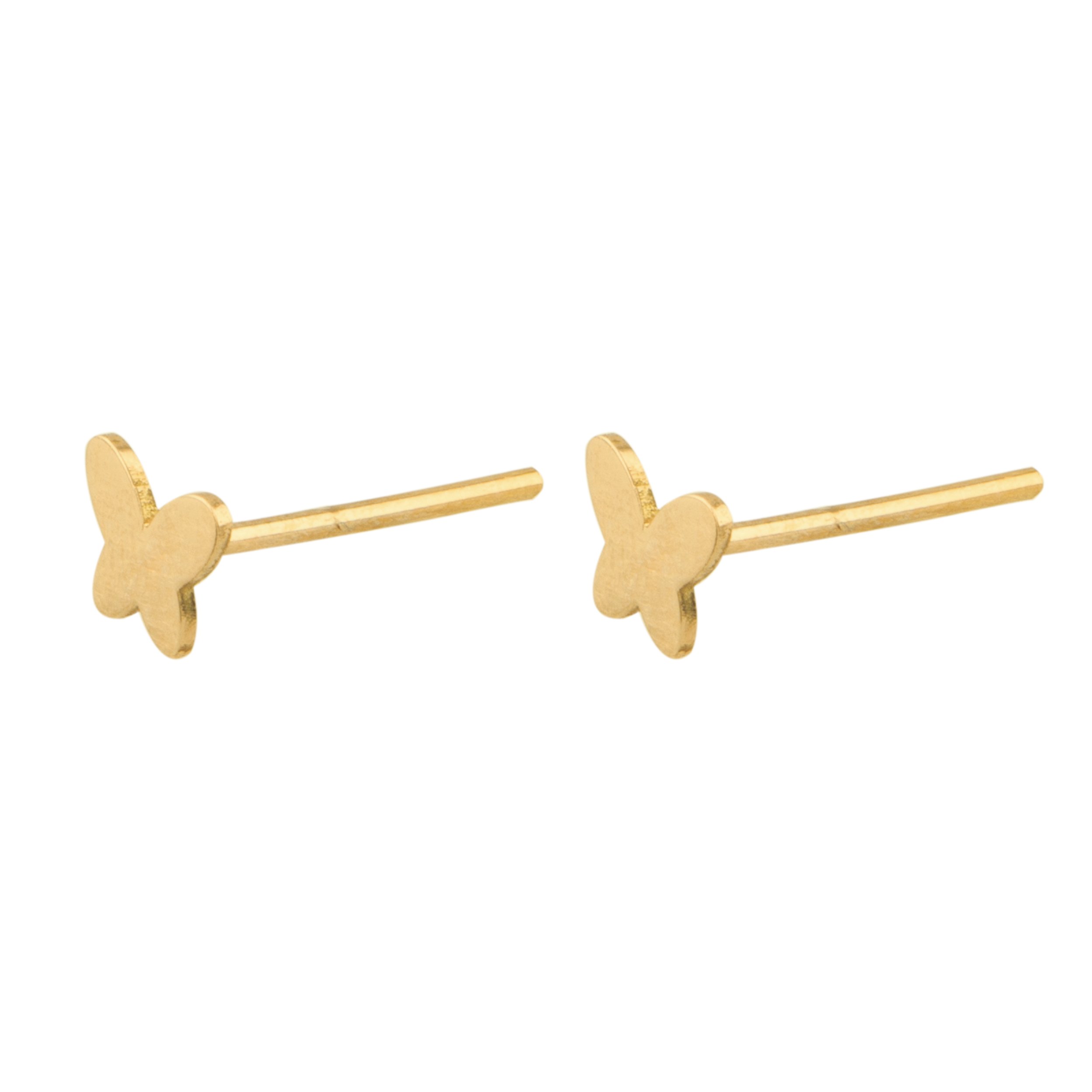 گوشواره میخی طلا 18 عیار دخترانه نیکان گلد مدل پروانه کد NK207 — تصویر 4 از 5