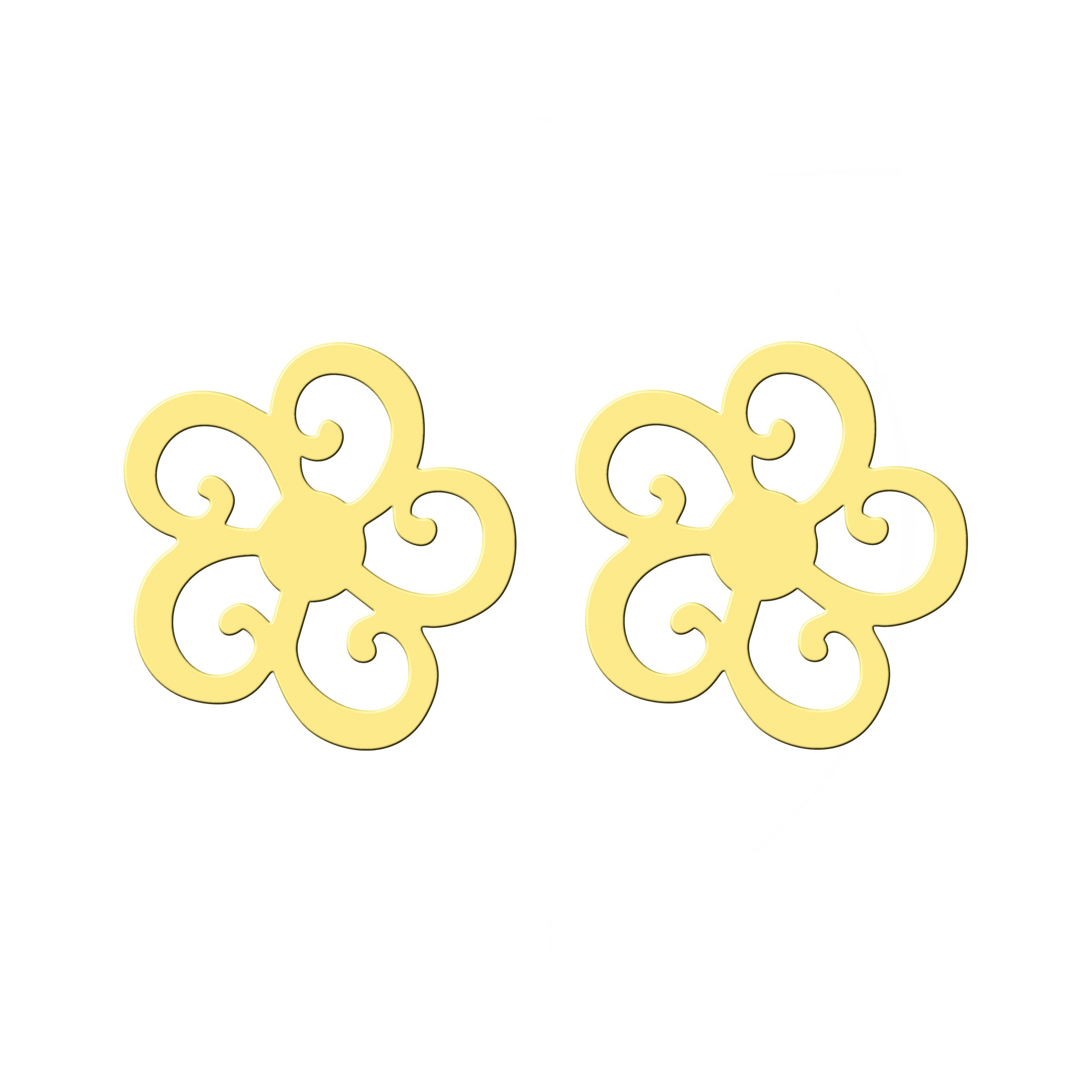 گوشواره میخی طلا 18 عیار زنانه نیکان گلد مدل گل — تصویر 1 از 2