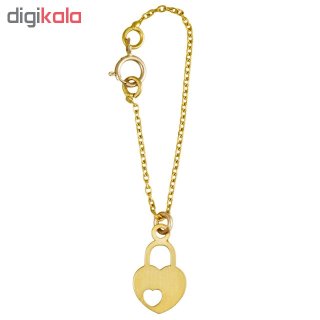 آویز ساعت طلا 18 عیار زنانه طرح قلب و قفل کد SG461 — تصویر 2 از 2