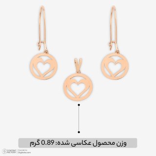 نیم ست طلا 18 عیار زنانه نیکان گلد مدل قلب — تصویر 8 از 8