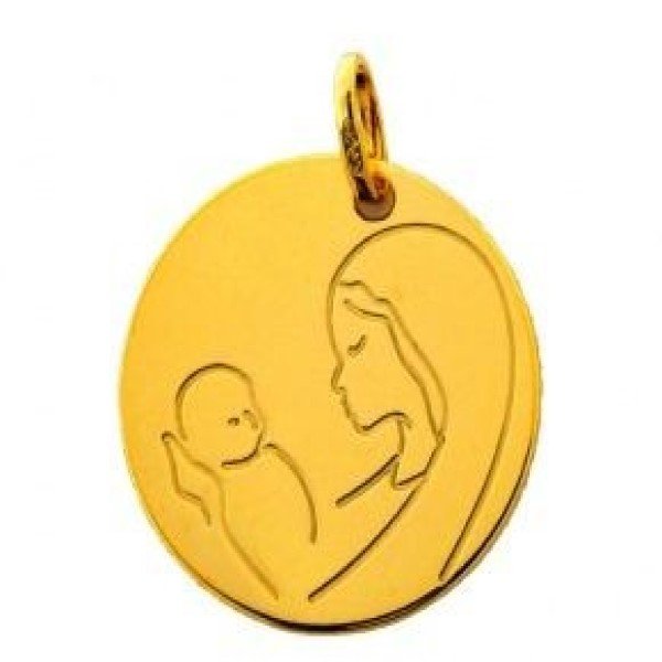 آویز گردنبند طلا 18 عیار زنانه قیراط طرح مادر و نوزاد کد GH2489 — تصویر 1 از 3