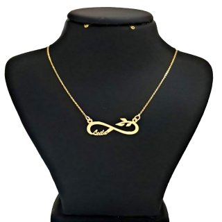 گردنبند طلا 18 عیار زنانه مدل اسم لیلا و بینهایت — تصویر 2 از 2