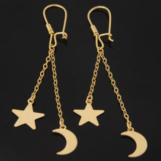 گوشواره طلا 18 عیار زنانه مدل ماه و ستاره — تصویر 2 از 2