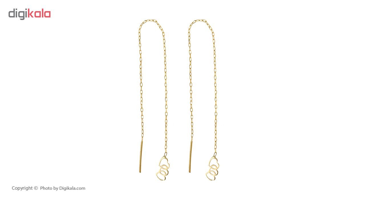 گوشواره طلا 18 عیار زنانه طرح قلب گالری ظهیرالدینی کد EL-003 — تصویر 2 از 6