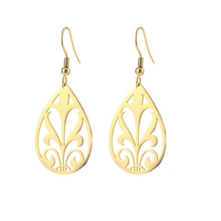 گوشواره طلا 18 عیار زنانه قیراط طرح اشک کد GH3678 — تصویر 2 از 4