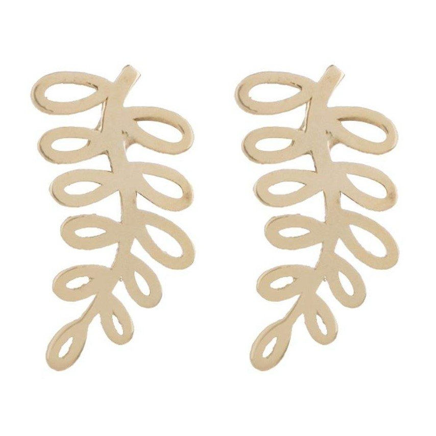 گوشواره طلا 18 عیار زنانه قیراط طرح برگ کد GH4373 — تصویر 2 از 3