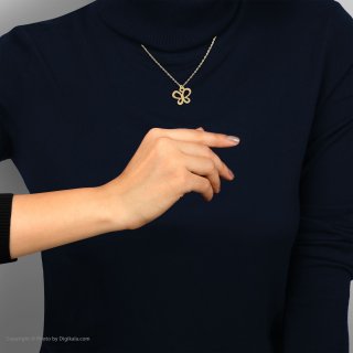 گردنبند طلا 18 عیار زنانه با زنجیر حلقه‌ای (فلامینگو) نیکان گلد مدل پروانه NK207 — تصویر 3 از 3